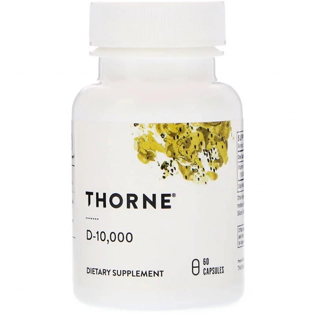 Вітамін Thorne Research Вітамін D3, 10 000 МО, D-10,000, 60 капсул (THR-14801) - зображення 1