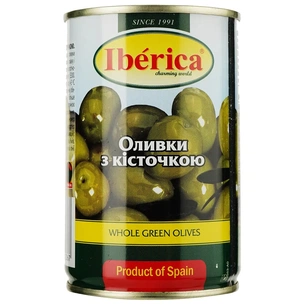 Овочева консервація Iberica Оливки зелені з кісточкою 300 г (8436024292367) picture 1