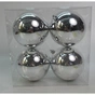 Ялинкова іграшка Novogod`ko 4 шт срібло, глянець 10 см (974535) - зменшене зображення 1
