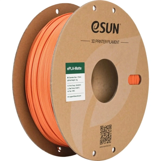 Пластик для 3D-принтера eSUN ePLA-Matte 1кг, 1.75мм, orange (EPLA-MATTE-P175T1) - изображение 1