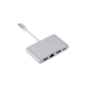 Концентратор Dynamode USB3.1 Type-C to 1хHDMI, 1хRJ-45, 1хUSB 3.0, 1хUSB Type-C Fe (Multiport USB 3.1 Type-C to HDMI-RJ45) зображення 1