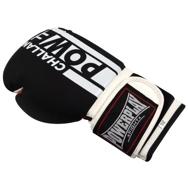 Боксерські рукавички PowerPlay 3086 Matt Challenger Чорно-Білі 14 унцій (PP_3086_14oz_Bl/White) - picture 4
