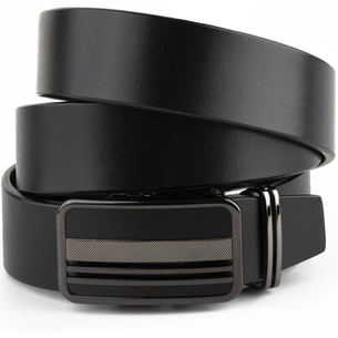 Ремінь Vintage Чоловічий з автоматичною пряжкою смужки Чорний (20292) зображення 1