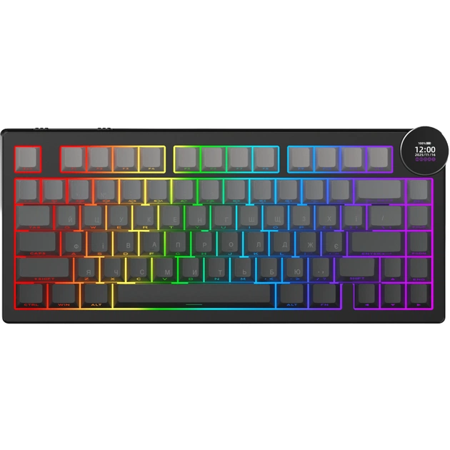 Клавіатура Ajazz AK820 V2 White Peach Switch Wireless/Bluetooth/USB UA Black/Gray (AK820-V2-WP-S-BG) - зображення 1