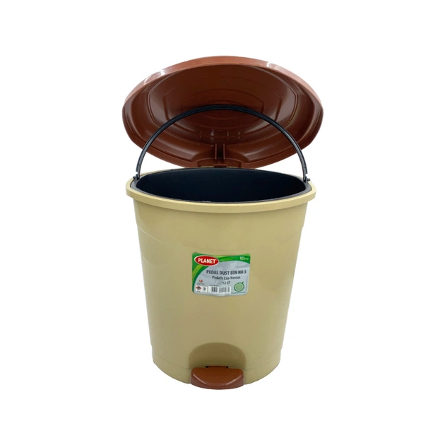 Контейнер для сміття Planet Household №3 з педаллю бежевий 12 л (10339) - picture 3