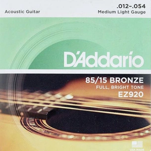 Струни для гітари D'Addario 85/15 Bronze Medium Light (12-54) (EZ920) зображення 1