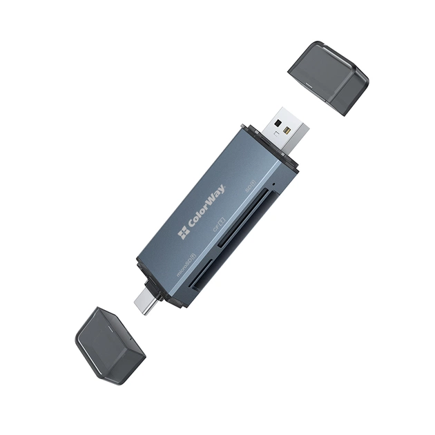 Зчитувач флеш-карт ColorWay USB 2.0/USB-C to CF/SD/MicroSD (CW-CR-01) - picture 2