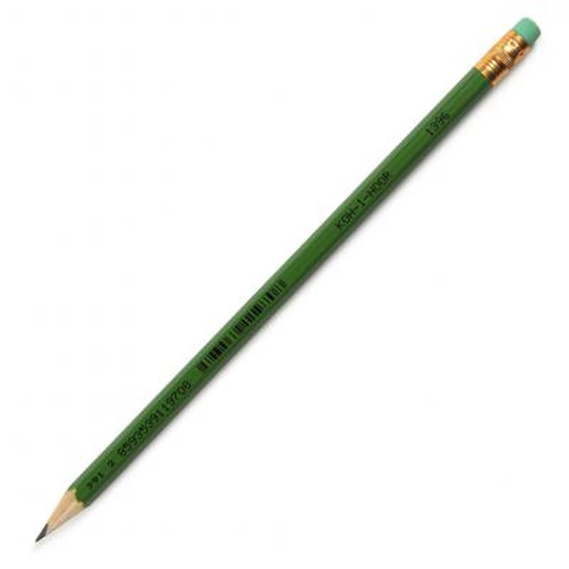Олівець графітний Koh-i-Noor 1396-2, НВ, with eraser, green (139600200159) - зображення 1