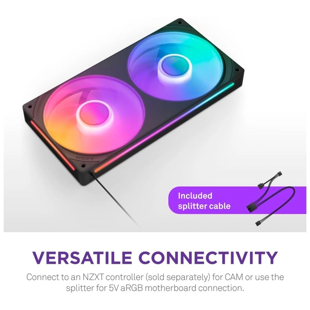 Кулер для корпуса NZXT F240 RGB Core Fan (Single Frame) - Black (RF-U24HF-B1) - изображение 9