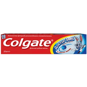 Дитяча зубна паста Colgate детская Доктор Заяц со вкусом Жевательной резинки 50 мл (4606144005381) зображення 1