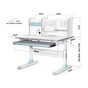 Парта Mealux Edmonton Multicolor BL (BD-610 W/МС + BL з полицею) - уменьшенное изображение 3