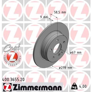 Гальмівний диск ZIMMERMANN 400.3655.20 зображення 1