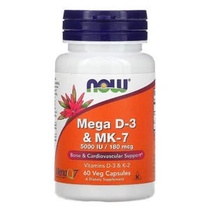 Вітамін Now Foods Вітаміни D-3 & MK-7, 5000 МE / 180 мкг, 60 капсул (NOW-00384) зображення 1