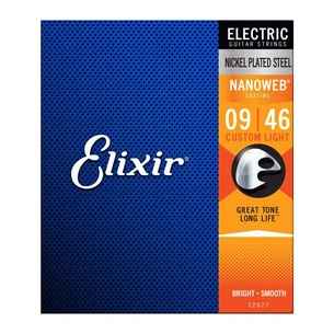 Струни для гітари Elixir 12027 Nanoweb Nickel Plated Steel Custom Light (09-46) (236047) зображення 1