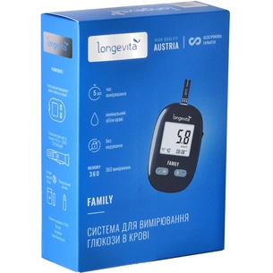Глюкометр Longevita Family Система для вимірювання глюкози в крові (6806076) зображення 1