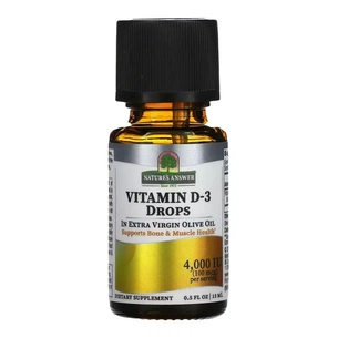 Вітамін Nature's Answer Вітамін D3 у краплях, 4000 МО, Vitamin D-3 Drops, 15 мл (NTA-26132) зображення 1