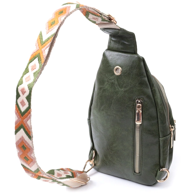 Сумка Vintage З гладкої екошкіри Зелена (22771) - зображення 2