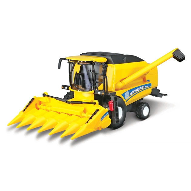 Масштабная модель автомобиля Bburago Автомодель - Зерноуборочный комбайн New Holland TC5.90 (с кукурузной жаткой) (18-31722) - изображение 1