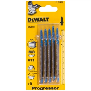 Полотно DeWALT пиляльне для металу, L=100, WL=74, 1.2-2.6 мм, глибина різу - 10 мм, 5 шт (DT2058) зображення 1