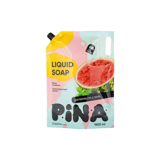 Жидкое мыло Pina Watermelon and basil Дой-пак 1500 мл (4820287020500) - изображение 1