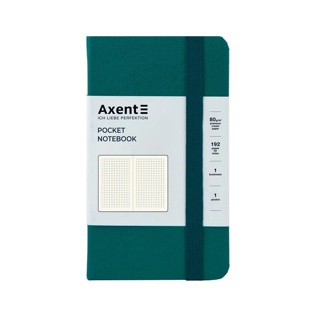 Книга записная Axent Partner, 95x140 мм, 96 листов, клетка, малахитовая (8301-31-A) - изображение 1