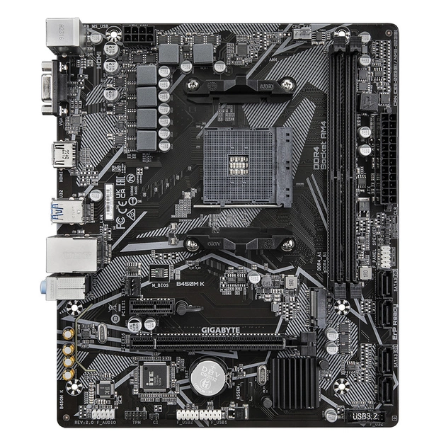 Материнська плата GIGABYTE B450M K - зображення 1