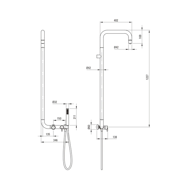 Душовий гарнітур Deante Silia зі змішувачем для душу (NQS_R4XM) - picture 12