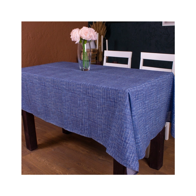 Скатертина MirSon Рогожа №209 Blue Binding 130x220 см (2200006738114) - зображення 1