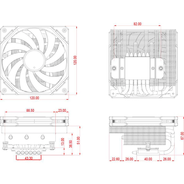 Кулер до процесора ID-Cooling IS-67-XT White - picture 8