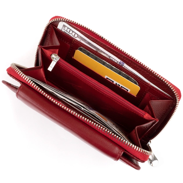 Гаманець ST Leather Зі шкіри Бордовий (19341) - изображение 5