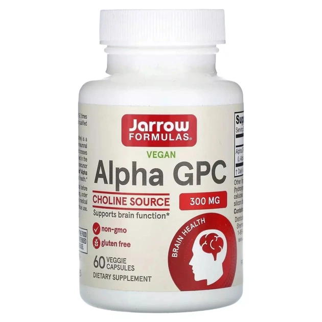 Вітамінно-мінеральний комплекс Jarrow Formulas L-альфа гліцерилфосфорілхолін, 300 мг, Alpha GPC, 60 вегетаріа (JRW-56002) - зображення 1