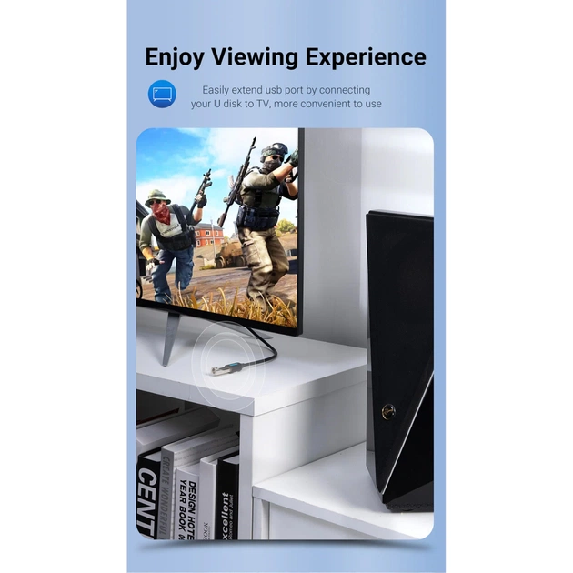 Дата кабель USB 2.0 AM/AF 1.5m black Vention (CBIBG) - picture 10