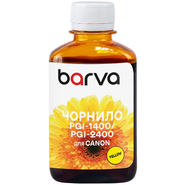 Чорнило Barva Canon PGI-1400/PGI-2400 180 мл, Y Pigm. (C1400-931) - изображение 1