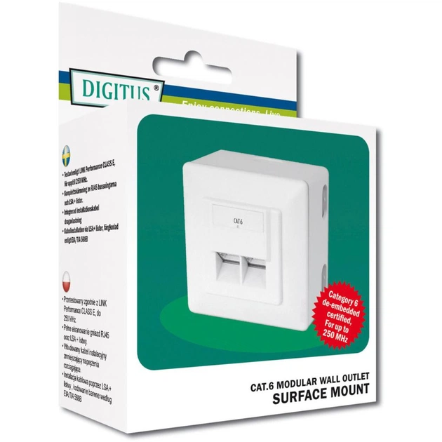 Комп'ютерна розетка Digitus 2xRJ45 STP, cat. 6, для відкритої проводки (DN-9006-N) - picture 8