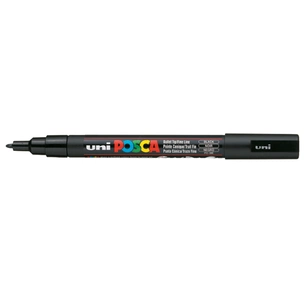 Художній маркер UNI Posca Black 0.9-1.3 мм (PC-3M.Black) зображення 1
