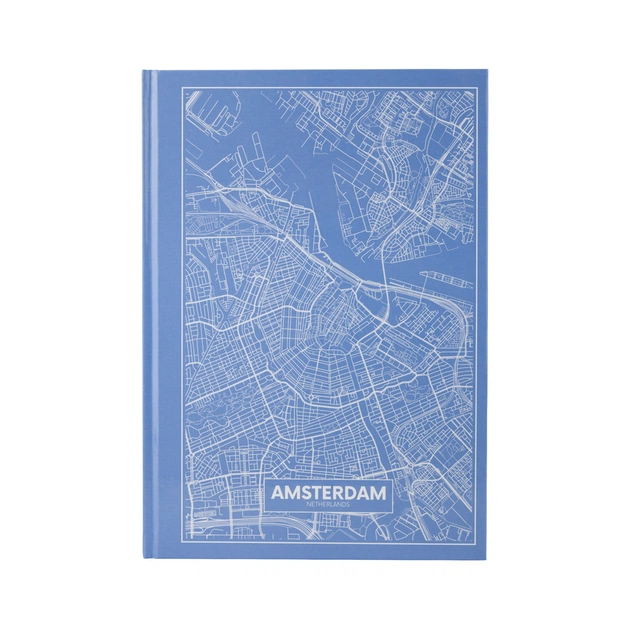 Канцелярская книга Axent Maps Amsterdam А4 в твердой обложке 96 листов в клетку Голуб (8422-507-A) - изображение 1