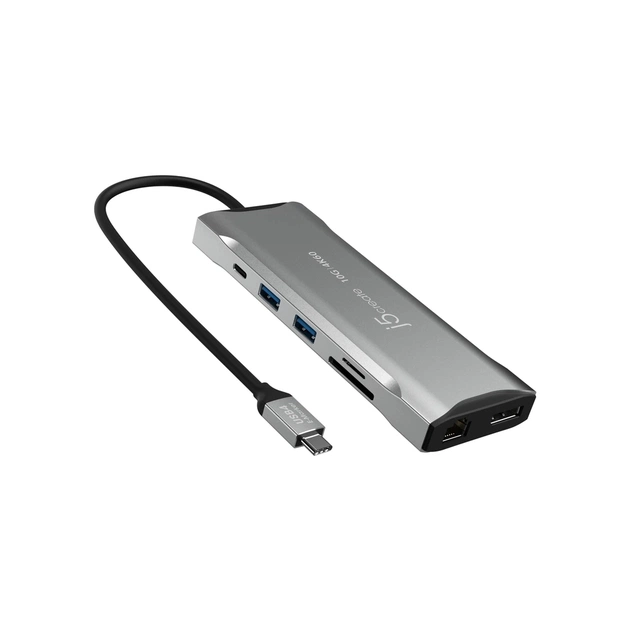 Концентратор J5create USB-C 9-in-1 2xUSB 3.2 + 2xUSB-C PD + 2xHDMI 4K + DisplayPort + SD/TF + RJ45 1000Mbps gray (JCD397-N) - picture 1