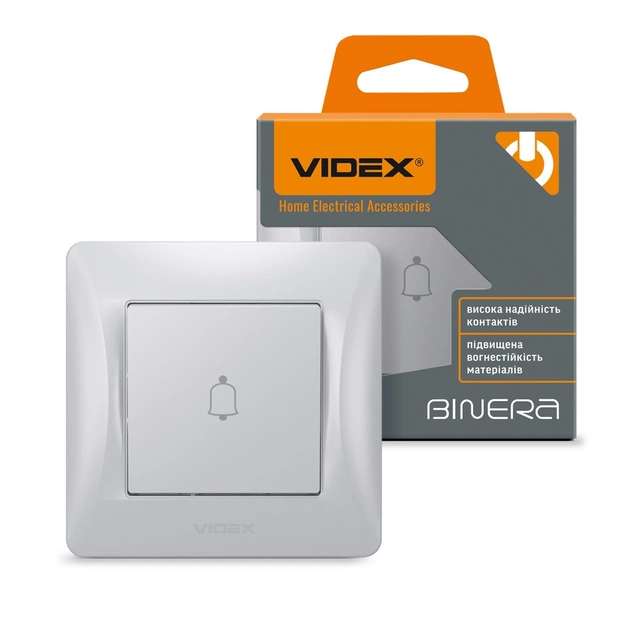 Кнопка дзвінка Videx BINERA 1кл срібний шовк (VF-BNDB1-SS) - зображення 4