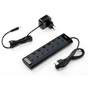 Концентратор Vinga USB3.0 to 7*USB3.0 1m cable with Switch and Power Adapter (VHA3A7B) - зменшене зображення 2