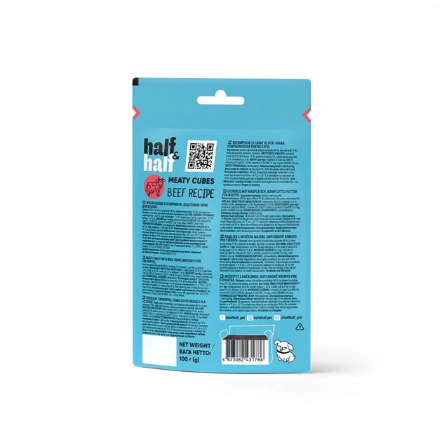 Ласощі для собак Half&Half у формі м'ясних кубиків з яловичиною 100 г (4823082431786) - picture 3