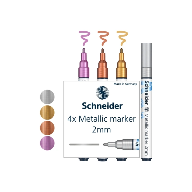 Набір маркерів Schneider металік Paint-It 2,0 мм 4 шт (ML01111501) - picture 4