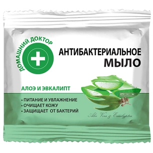 Тверде мило Домашній Доктор Антибактеріальне Алое та евкаліпт 70 г (8588006039887) зображення 1