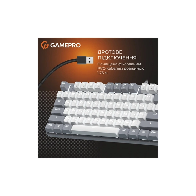 Клавіатура GamePro Genesis Metallic MK110G Outemu Red Switch USB UA Gray (MK110G) - зображення 8