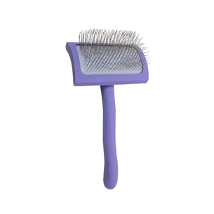 Гребінець для тварин Tauro Pro Line дерев'яна вигнута прямокутна, штифти 25 мм, фіолетова М (TPLB63651) изображение 1