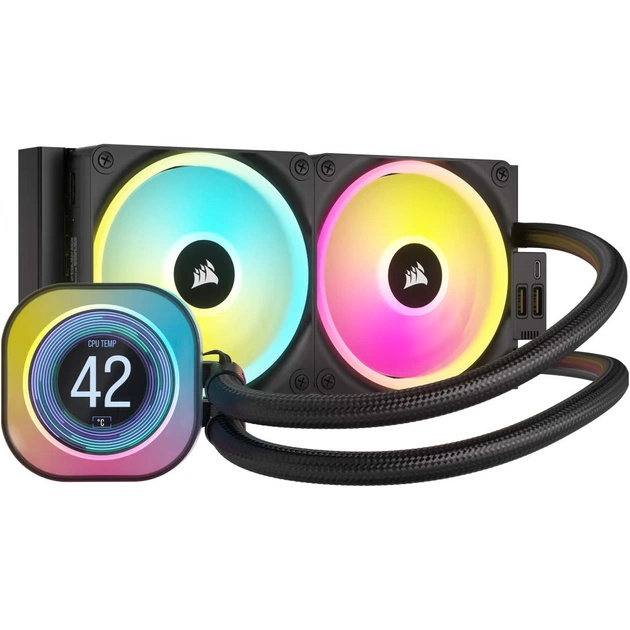 Система рідинного охолодження Corsair iCUE Link H100i LCD RGB (CW-9061007-WW) - изображение 1