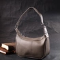 Сумка Vintage Шкіряна жіноча напівкруглого формату з однією ручкою Сіра (22412) - зменшене зображення 9