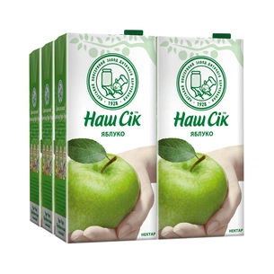 Сік Наш Сік Яблучний 1.93 л (4820003689370) зображення 1