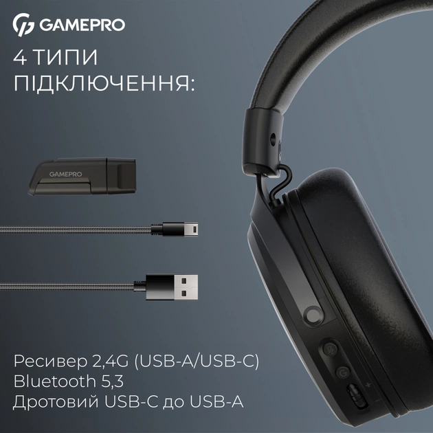 Навушники GamePro Asgard Freya Pro Wireless Black (HSW201B) - picture 6