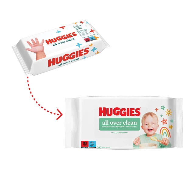 Дитячі вологі серветки Huggies OverClean 56 шт (5029053567822) - picture 2
