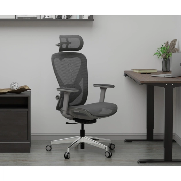 Офісне крісло Mealux Q1 Air Grey (HF-Q1 M/G) - зображення 12